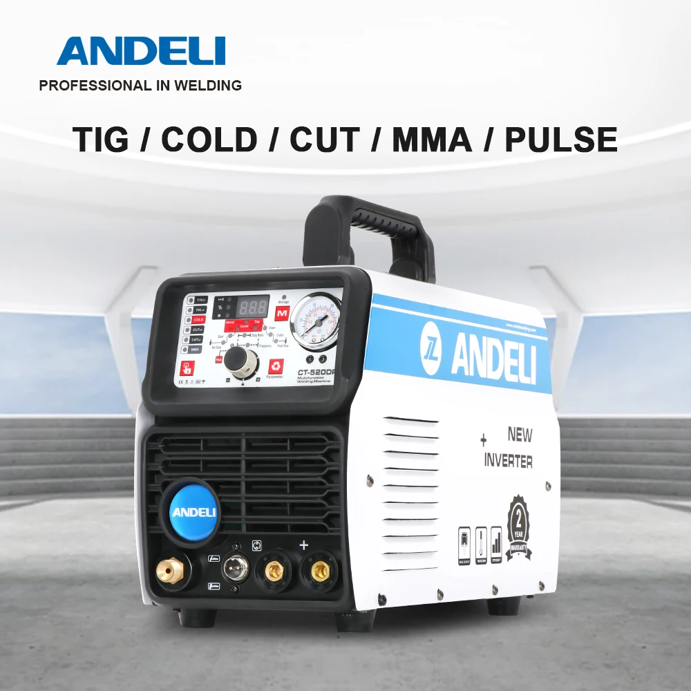 ANDELI CT-520DPL многофункциональный сварочный аппарат 5 в 1 с резкой/MMA/COLD/PULSE/TIG |