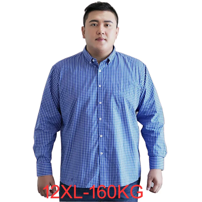 Рубашка мужская с длинным рукавом 100% хлопок 5XL 6XL 7XL 8XL 12XL | Мужская одежда