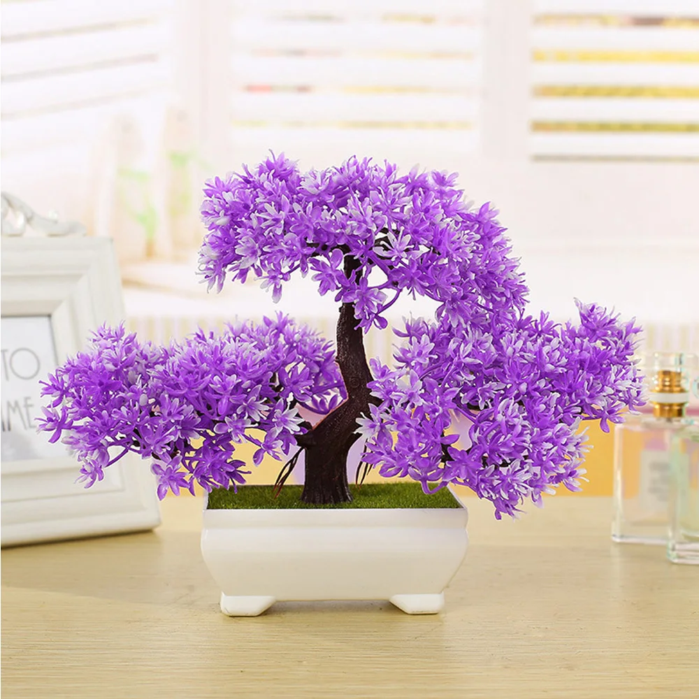 1* Artificial Potted Plant Artificial Plastic Guest-Greeting Pine With Pot Home