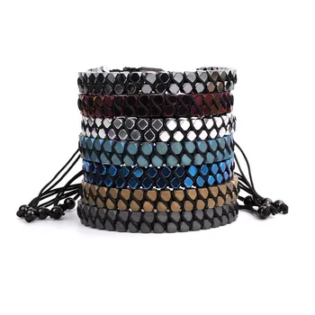 new men's bracelet 2020 fashion bead hematite handcraft men women jewelry macrame bracelet gift