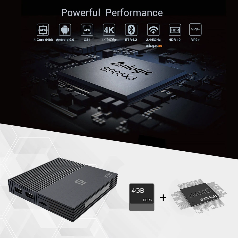 Günstige Android 9.0 TV Box Rockchip RK3318 H96 MAX 4 GB RAM 64 GB USB3.0 1080 P H.265 4 K 60fps Google player Shop Netflix Youtube H96MAX