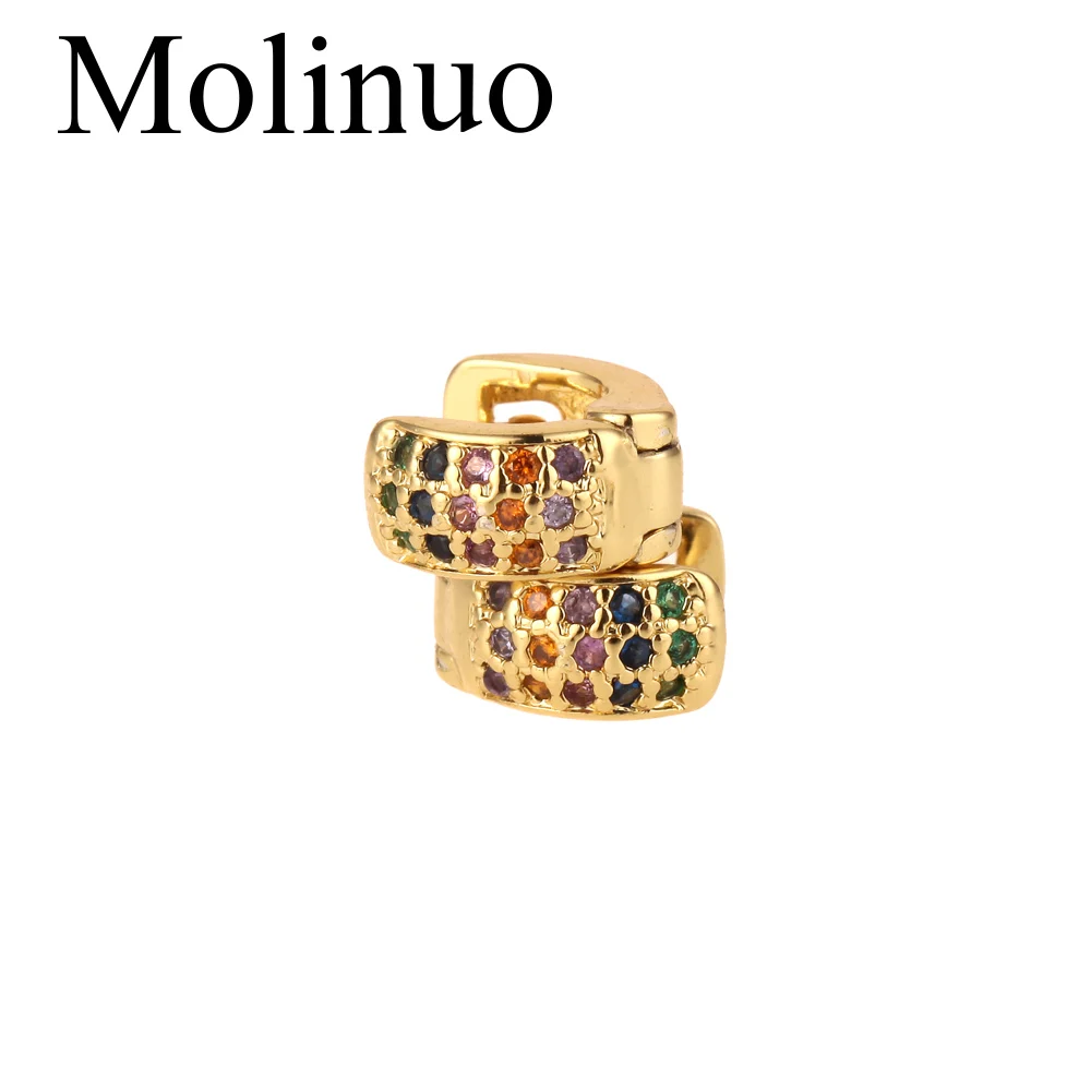 0.85m Color CZ Molinuo супер мини 2 размера 2 цвета Круглый Круг обручи красочные cz микро проложить обручи модные классические милые блестящие круглые серьги - Окраска металла: 0.85m Color CZ