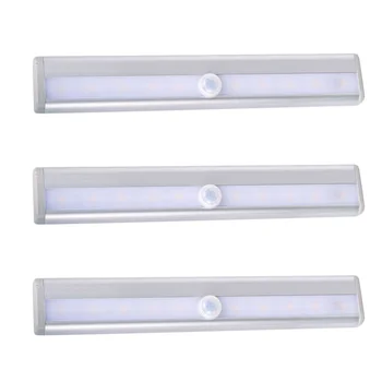 

2PCS Cabinet Light 10 LED Human Body Sensor Infrared Night Light for Aisle