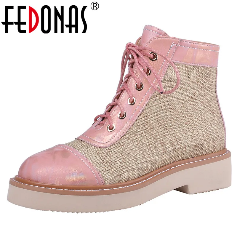 

FEDONAS New Mixed Colors Genuine Leather Cloth Women Ankle Boots Warm Chelsea Short Boots Square Heels Party Dancing Shoes Woman