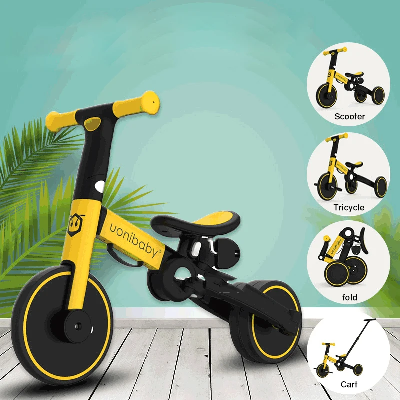 5-in-1 Infant Trike Foldable Baby Balance Bike Kick Scooter Child Stroller For 1-6 Years