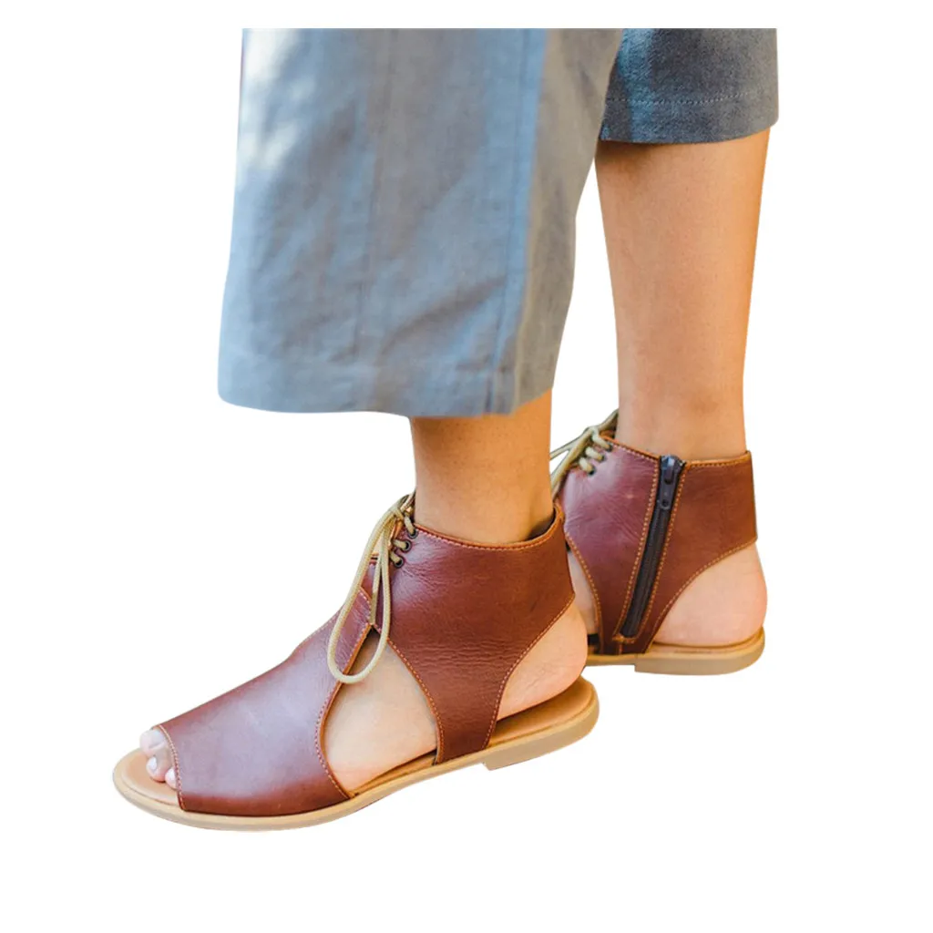 Sagace женские сандалии ретро плоская подошва открытый носок светильник