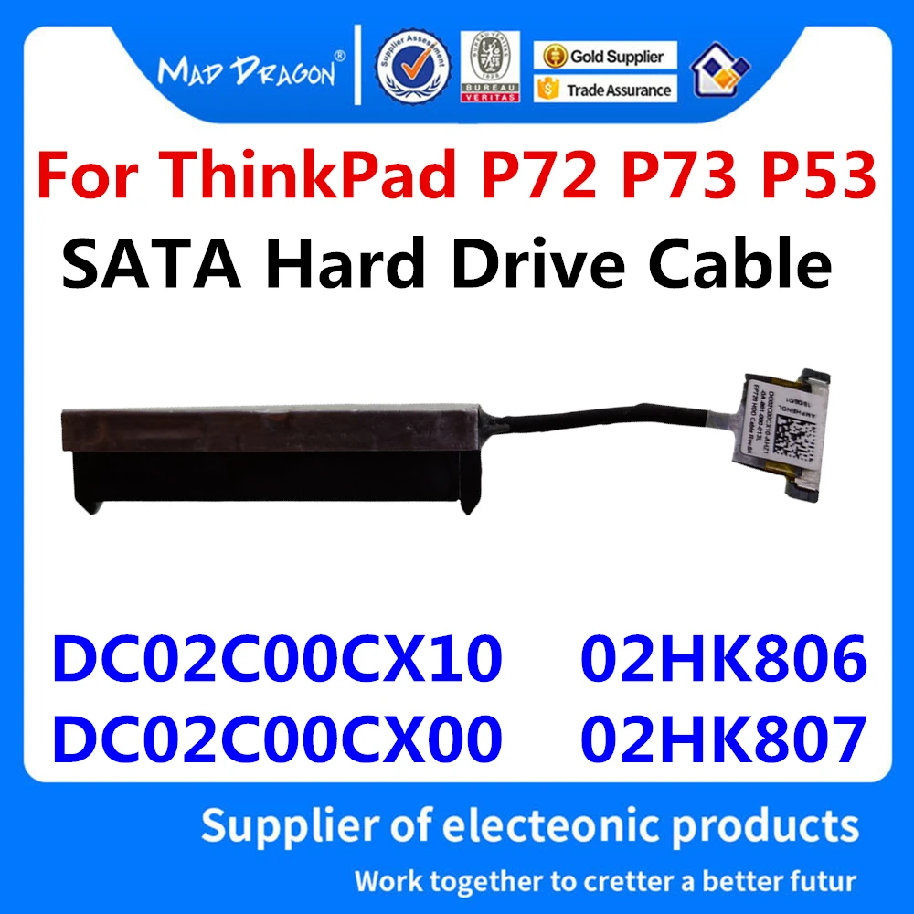 

Новинка для Lenovo ThinkPad P72 P73 P53 EP720 SATA кабель для жесткого диска SSD HDD соединительный кабель DC02C00CX10 02HK806 DC02C00CX00 02HK807