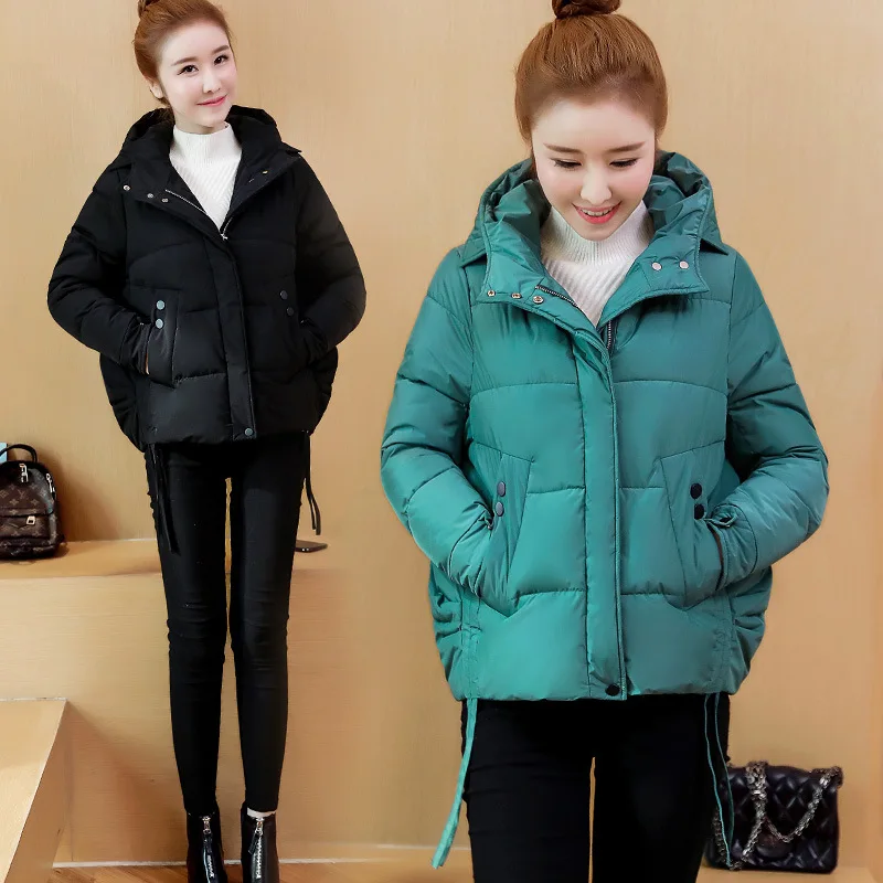 

2018 Winter Qzxy981-2 Women's Fashion Short Hooded Cotton-padded Clothes Entity