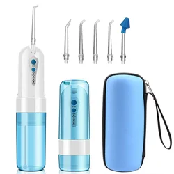 Destone Oral Irrigator portable water flosser Rechargeable irrigator dental flosser With 4 Modes irrigation Cleaner 5 Jet Tips
