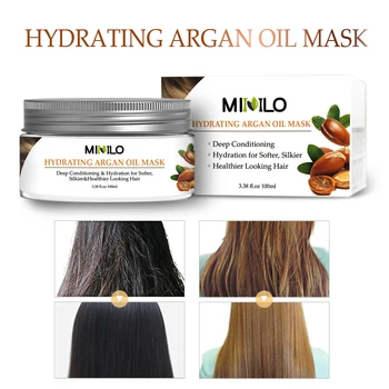 

Hydrating Argan Oil Mask Hair Treatment Mask 5 Seconds Repairs Damage Hair Root Hair Tonic Keratin Hair & Scalp Treatment 100ML