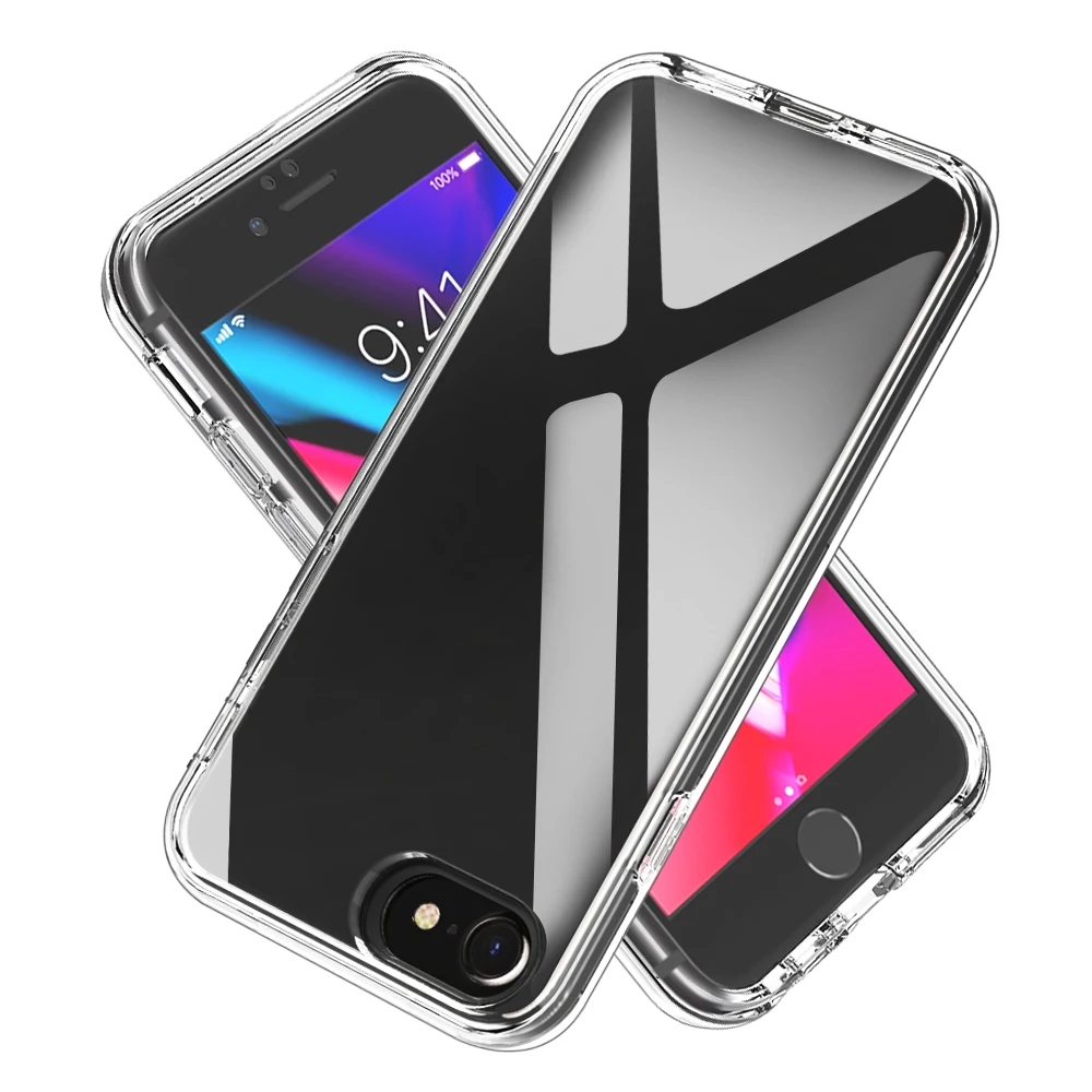 Transparent Soft TPU Case For iPhone 6 6s 7 8 Cover Hard PC Phone Coque For 1