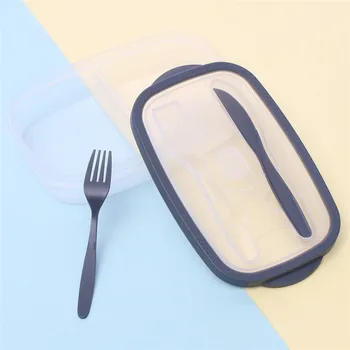 

Hot sale Plastic Bento Box Meal Storage Food Prep Lunch Box 2 Compartment Reusable Microwavable Containers Home Lunchbox