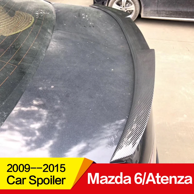 Применение для Mazda 6/спойлер Atenza 2009 От 10 до 15 лет глянцевое углеродное волокно/frp зад крыло V стиль спойлер, аксессуары