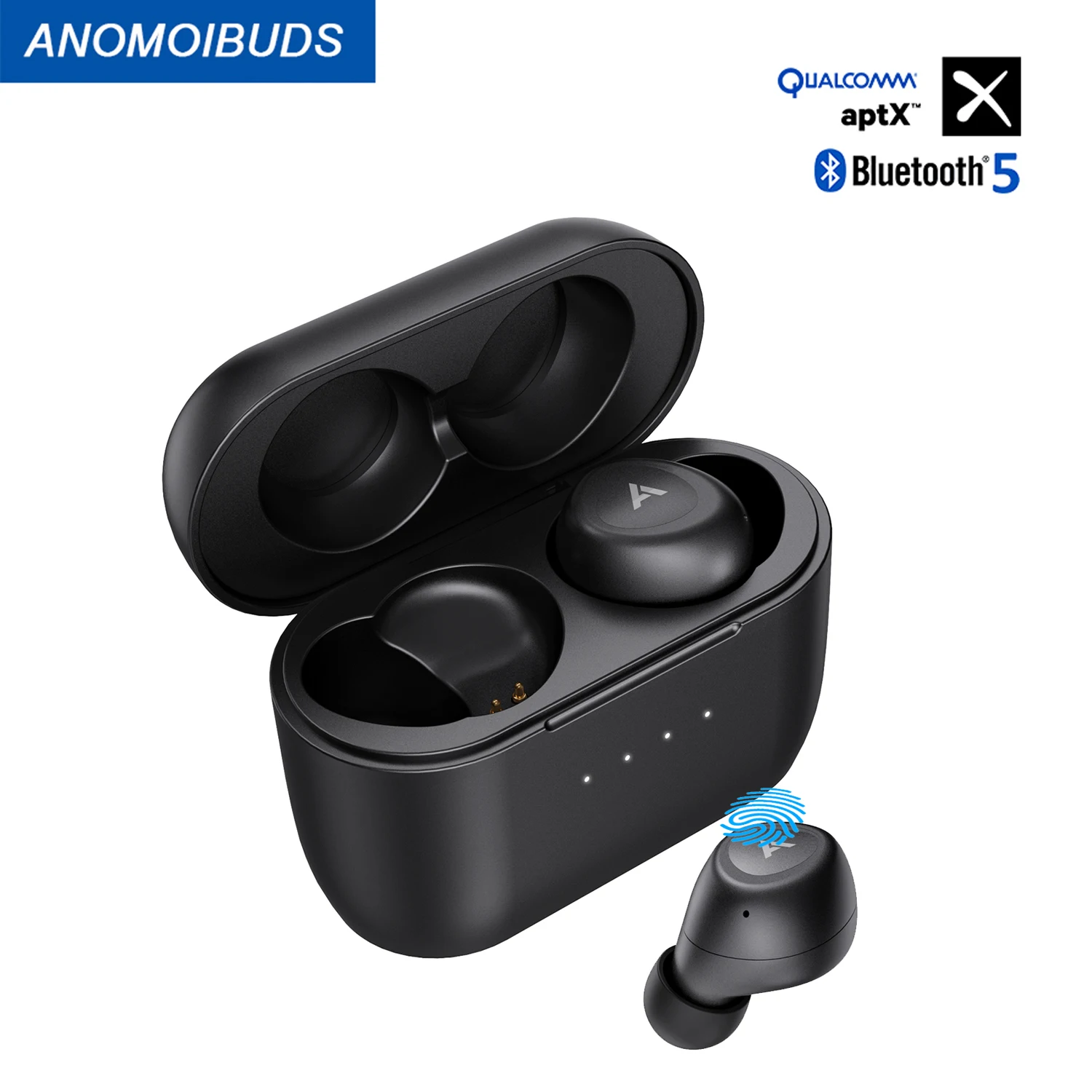 Anomoibuds aptX Touch Key Tws Earphone Bluetooth Headphones Wireless Earphones Wired Earbuds Noise Cancellation with Microphones