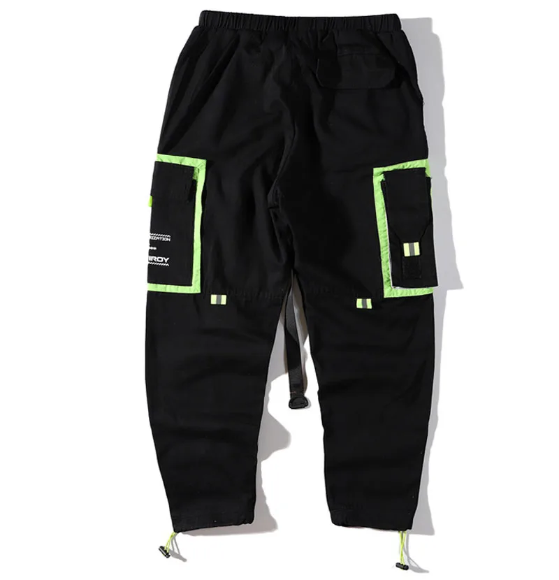 Харадзюку мульти накладные карманы Jogger шаровары Мужская хип-хоп мода повседневные спортивные брюки уличная хипстерские спортивные брюки
