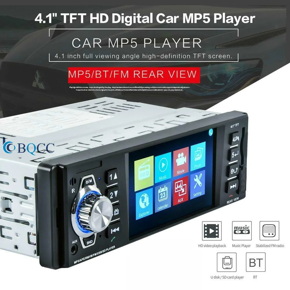 Автомагнитола MP5 плеер 1 Din Автомобильная магнитола Авто ленты стерео Bluetooth HD USB/SD/FM экран Зеркало Ссылка 4 дюйма