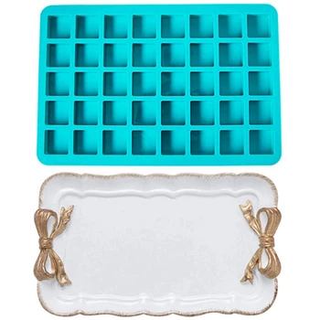 

2Pcs European Style Bow Cake Storage Trays & 1x Cavity Square Caramel Candy Silicone Molds, Chocolate Truffles