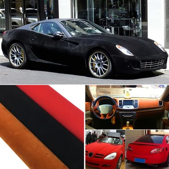 

30*152CM Premium Quality Velvet Suede Fabric Material Car Wrap Sticker Self Adhesive Film For Auto Interior/Exterior Car Styling