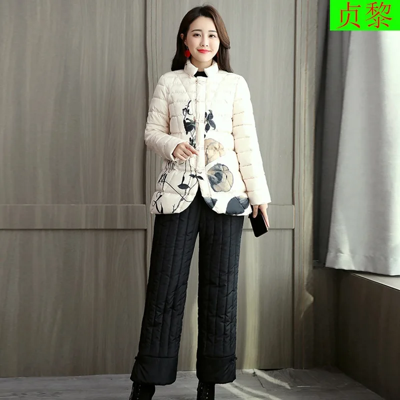 

Chinese-style Nation Retro Cotton-padded Jacket Women's 2018 Winter New Style Slim Fit Short Thick down Feather Cotton-padded Cl