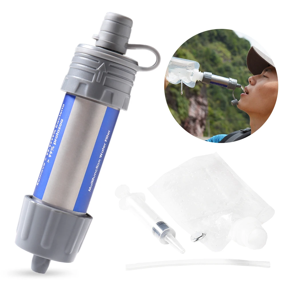 Outdoor Water Purifier Emergency Water Filter Straw Water Filtration System for Traveling Backpacking Camping Equipment Outdoor Water Purifier Emergency Water Filter Straw Water Filtration System for Traveling Backpacking Camping Equipment