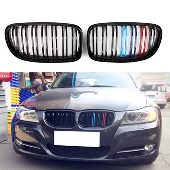 

Kidney Grille For BMW 3 Series E90 E91 LCI 320i-335i Sedan Front Dual Line Glossy Black 2008-2011