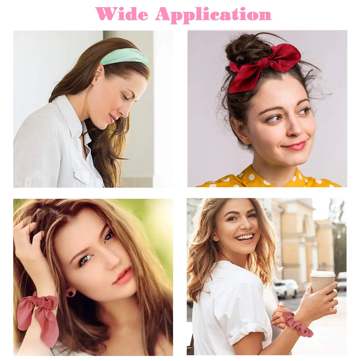 10 шт. повязки с узлом шелковый шарф Scrunchie 2 в 1 винтажные бант резинки для волос для женщин головная повязка в виде чалмы шарф