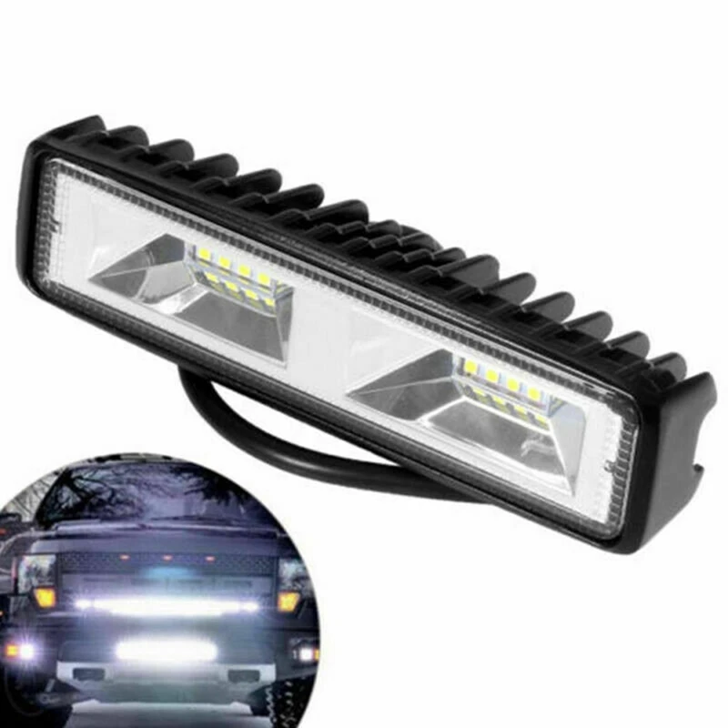 US 2x 18W 6" LED Work Light Bar Flood Lamp Offroad Driving Fog 4WD UTE SUV Truck 