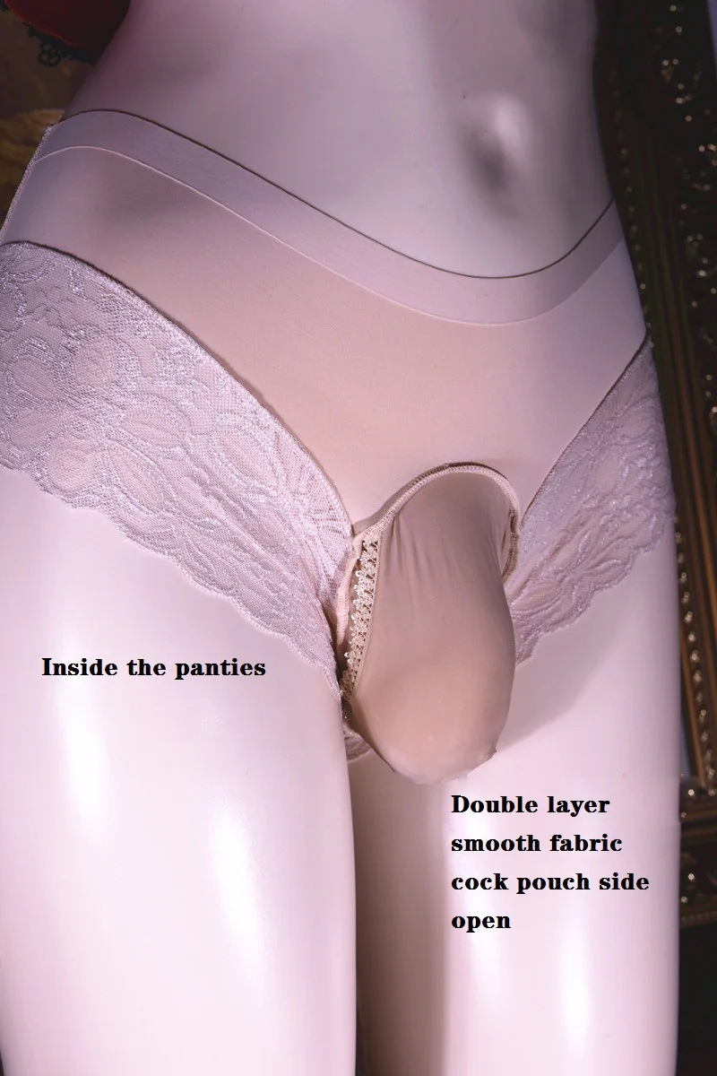 Sexy Men Sheer Ice Silk Lace Bum Lift Knickers Erotic Underwear Thong Penis Sheath Cock Pouch Sissy Gay Wear Fetish Lingerie v string pants