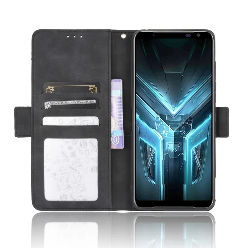 Asus ROG Phone 3 ZS661KS 지갑 케이스 마그네틱 북 플립 커버, ROG Phone3 카드 사진 홀더 럭셔리 가죽 전화 Fundas