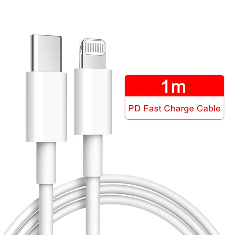 18 Вт USB-C выход PD быстрое зарядное устройство для iPhone 11 Pro Max X XR XS MAX 8 Plus iPad Pro Быстрая зарядка EU/US адаптер питания USB-C кабель - Тип штекера: 1m Cable Only