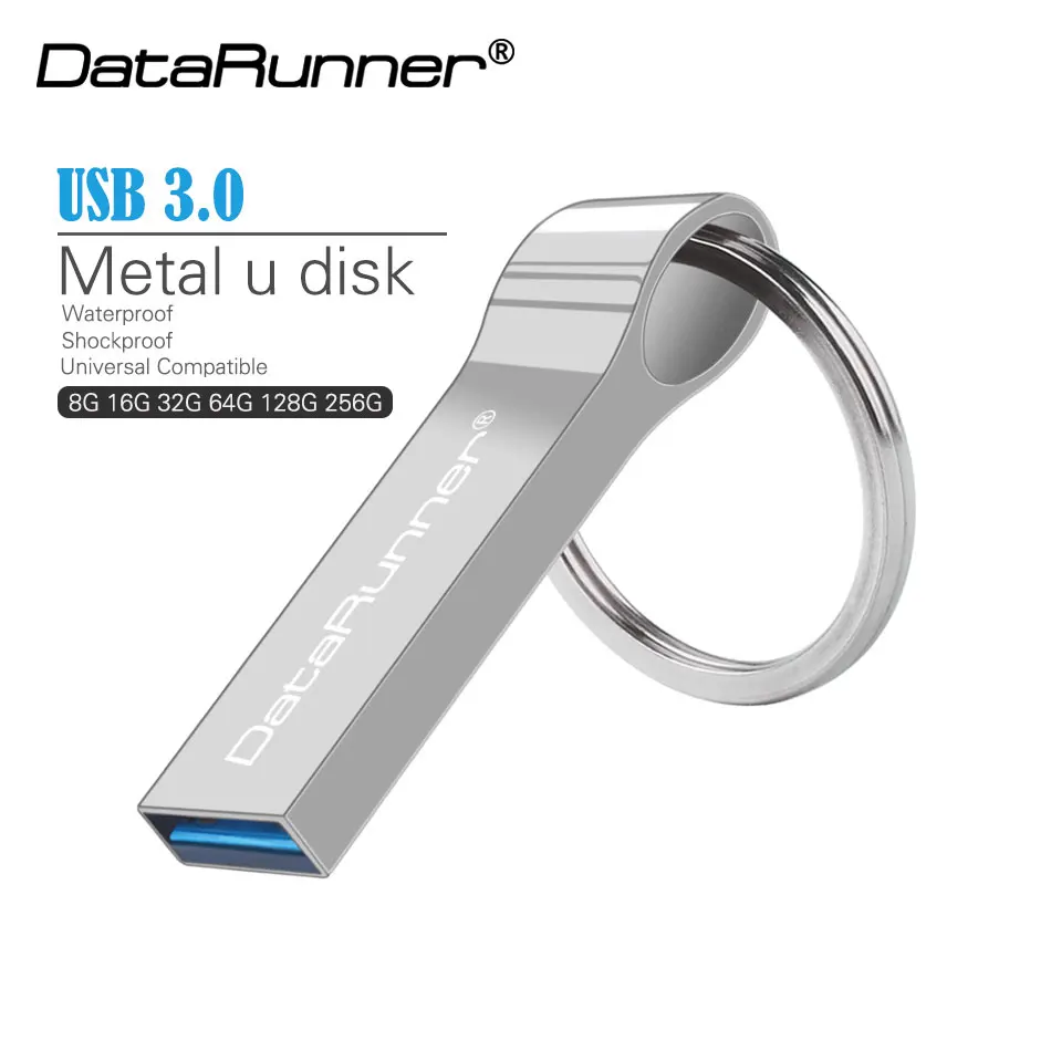 New DataRunner Usb 3 0 key Chian USB Flash Drive Metal Pendrive 256GB 128GB 64GB 32GBPendrive 1