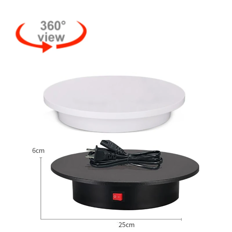 

25cm 360 Degree Electric Rotating Photography Rotating Turntable Display Stand for Jewelry Product Display 3D Scan Pan