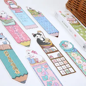 

30 Pieces / Gloves Painted Alien Cartoon Animal Paper Cat School Bookmarks Movie Bookmark Cute Stationery Bookmark N5O4