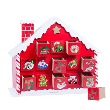 

Christmas Countdown Calendar Christmas House Advent Calendar Decorative Christmas Countdown Calendar with Drawers