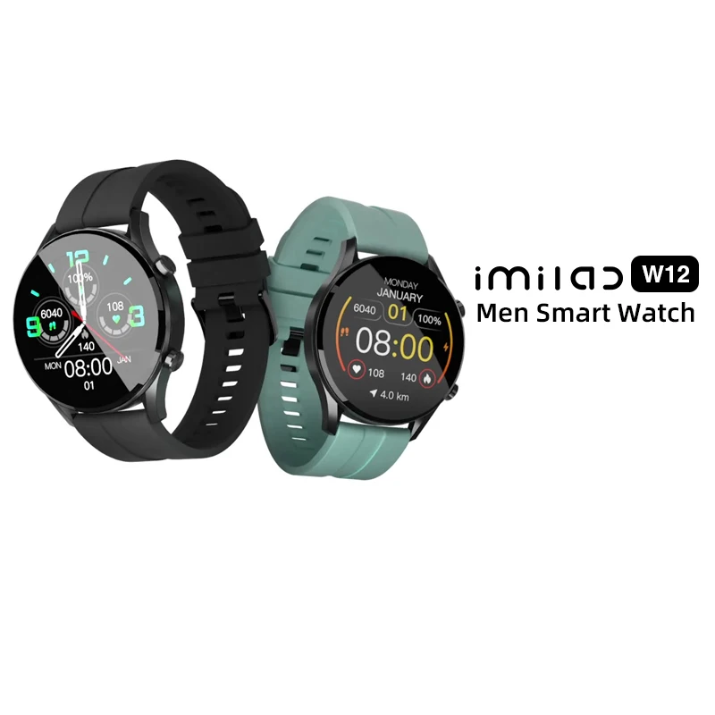 IMILAB W12 Smart Watch Men Sports Fitness Tracker Heart Rate Sleep Monitor IP68 Waterproof Screen For