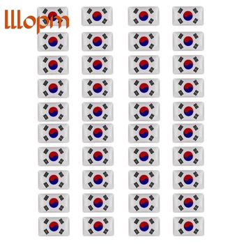 

40pcs Car 3D sticker Car Steering wheel sticker South Korea flag Emblem for Hyundai ssangyong Kia Car styling Car Accessories