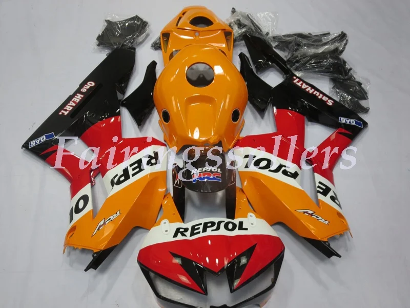 Инъекций ABS Полный комплект обтекателя подходит для Honda CBR600RR F5 2013 Обтекатели одного сердца оранжевого