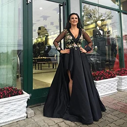 Same as pic Арабский стиль с длинными рукавами женские вечерние платья Abenkleider топ из органди цветной бисер черные вечерние платья robe de soiree - Цвет: Same as pic