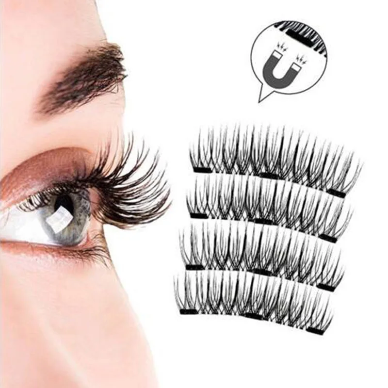 

Magnetic Eyelashes with 3 Magnets 3D Magnetic Lashes Natural Long False Eyelashes Magnet Eye Lashes Extension Makeup