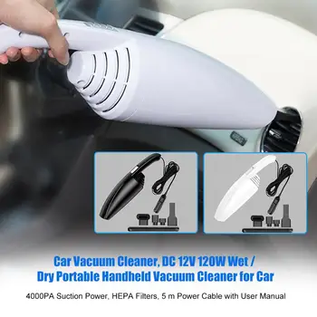 

DC 12V 120W Car Vacuum Cleaner Portable Lightweight Handheld Wet Dry Vacuum Cleaner With Strong Suction