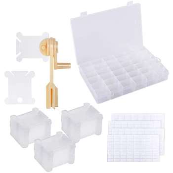 

100 Floss Bobbins Embroidery Floss Winder with 4 Sheet Blank Stickers for Cross Stitch Threads Craft Diy Sewing Storage