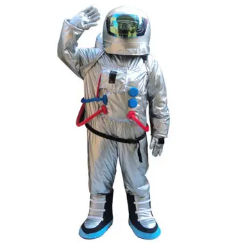 

Cool Silver Spaceman Mascot Costume Astronaut Halloween Cosplay Party Game Fancy Dress Adult Size Advertising Parade Outfit Suit