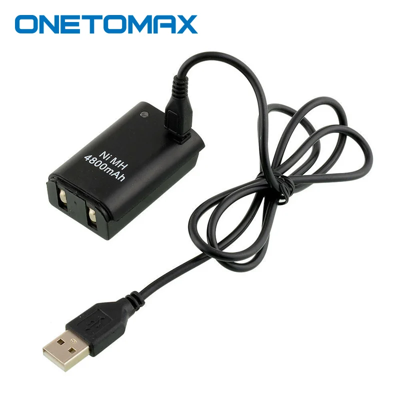 2x 4800mAh Batteries +USB Charger Cable for Microsoft Xbox 360 