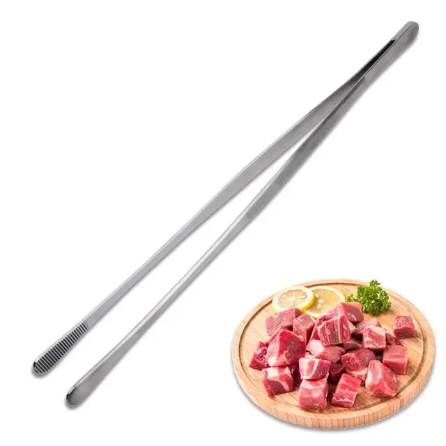Főzés Saláta Tálalás Konyhai Szerszám Rozsdamentes Acél Hőálló Élelmiszer -Klip Bbq Fogók Grillálva A Kiegészítők Csipeszes Hordozható Szakács
