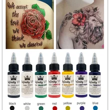 7 цветов 30 мл/bottletttoo чернила пигмент боди-арт тату наборы профессиональные краски красоты макияж татуировки Поставки