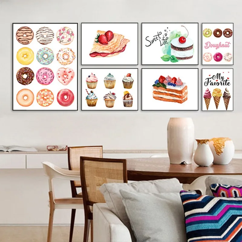 HD-Prints-Canvas-Wall-Art-Nordic-Style-Donut-Cake-Ice-Cream-Painting-Modular-Pictures-Home-Decoration