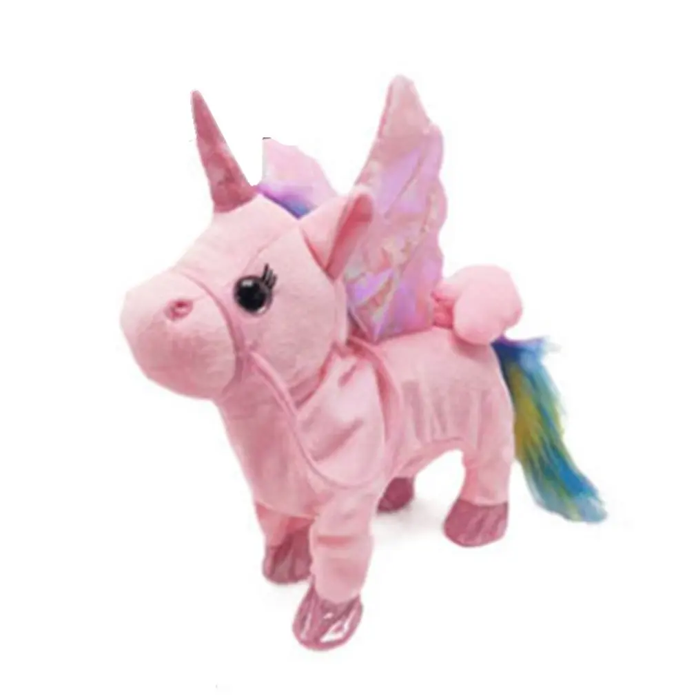 

Cute Unicorn Doll Leash Flying Horse Can Walk Can Sing Plush Dolls For Electric Unicorn Plush Toy Child Birthday Gift