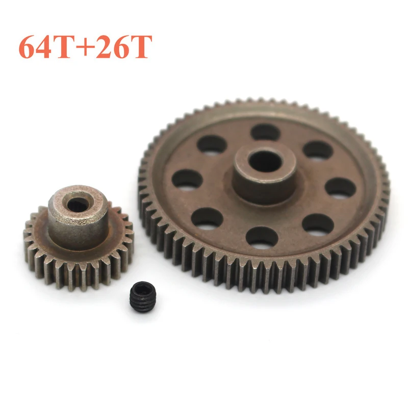 64T and 26T-3.17MM HSP 11184 Metallo Acciaio Spur Diff Differenziale Главный редуктор 64 T Мотор шестерня s 17T 21T 26T 29T для HSP 94123 9411/170/107 - Цвет: 64T and 26T-3.17MM