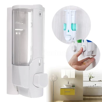

Shower Manual Wall Mounted Liquid Storage Bathroom Shampoo Home Decor Lotion Pump Plastic Soap Dispenser