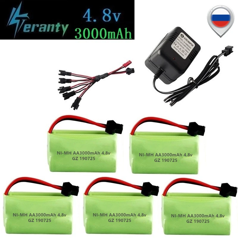 Batería Recargable NiMH AA De 6V 2400mAh Con Cable USB, Compatible Con Juguetes RC, Iluminación Y Herramientas Eléctricas, Conector SM